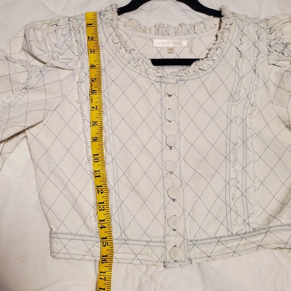 LoveShackFancy Elmont Denim Jacket Small/Medium - Picture 14 of 14